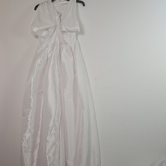 Free People Jade Jumpsuit Ivory Sz S Wide Leg Waist Tie Halter Vacation Resort - Picture 4 of 16